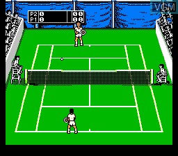 In-game screen of the game Jimmy Connors Tennis on Nintendo NES