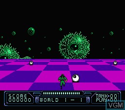 In-game screen of the game JJ - Tobidase Daisakusen Part II on Nintendo NES
