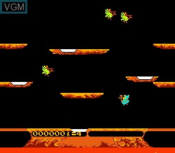 In-game screen of the game Joust on Nintendo NES