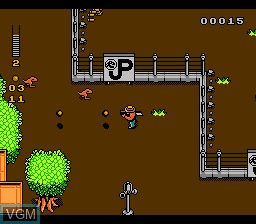 In-game screen of the game Jurassic Park on Nintendo NES