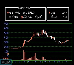 In-game screen of the game Kabushiki Doujou - The Stock Speculation on Nintendo NES