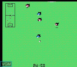 In-game screen of the game Kick Off on Nintendo NES