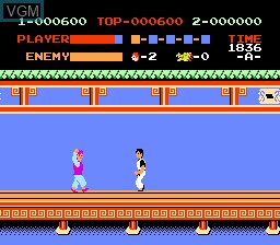 In-game screen of the game Kung Fu on Nintendo NES