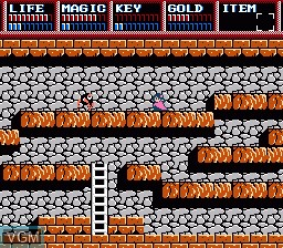 In-game screen of the game Legacy of the Wizard on Nintendo NES