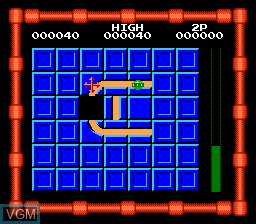 In-game screen of the game Magic Block on Nintendo NES