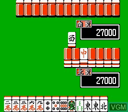 In-game screen of the game Mahjong Taisen on Nintendo NES