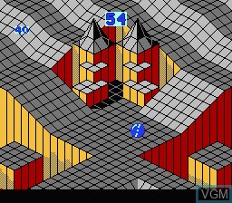 In-game screen of the game Marble Madness on Nintendo NES