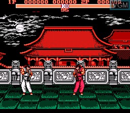 In-game screen of the game Mari Street Fighter III Turbo on Nintendo NES