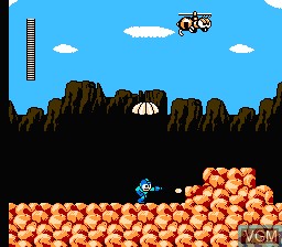 In-game screen of the game Mega Man 3 on Nintendo NES