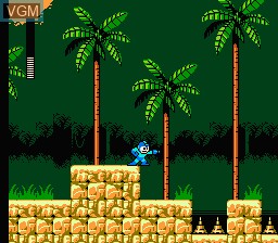 In-game screen of the game Mega Man 5 on Nintendo NES