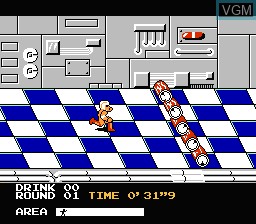 In-game screen of the game Metro-Cross on Nintendo NES