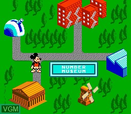 In-game screen of the game Mickey's Adventure in Numberland on Nintendo NES