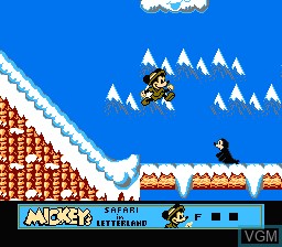 In-game screen of the game Mickey's Safari in Letterland on Nintendo NES