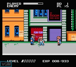 In-game screen of the game Mighty Final Fight on Nintendo NES