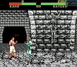In-game screen of the game Mortal Kombat 3 on Nintendo NES
