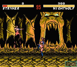 In-game screen of the game Mortal Kombat 4 on Nintendo NES