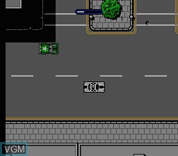 In-game screen of the game Motor City Patrol on Nintendo NES