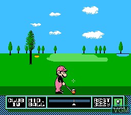 In-game screen of the game NES Open Tournament Golf on Nintendo NES