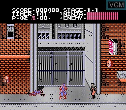 In-game screen of the game Ninja Gaiden on Nintendo NES
