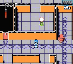In-game screen of the game Perman Part 2 - Himitsu Kessha Madoodan o Taose! on Nintendo NES
