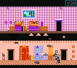 In-game screen of the game Pesterminator - The Western Exterminator on Nintendo NES