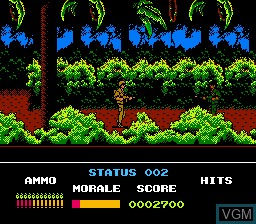 In-game screen of the game Platoon on Nintendo NES