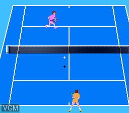 In-game screen of the game Racket Attack on Nintendo NES
