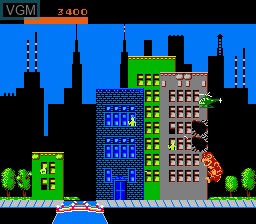 In-game screen of the game Rampage on Nintendo NES
