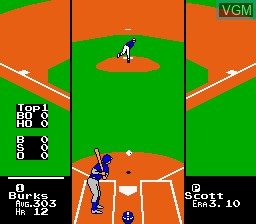 In-game screen of the game R.B.I. Baseball 2 on Nintendo NES