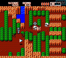 In-game screen of the game Robo Warrior on Nintendo NES