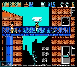 In-game screen of the game RoboCop 2 on Nintendo NES