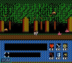 In-game screen of the game Romancia on Nintendo NES