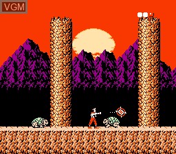 In-game screen of the game Rygar on Nintendo NES