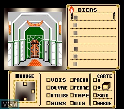 In-game screen of the game Shadowgate on Nintendo NES