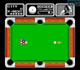 In-game screen of the game Side Pocket on Nintendo NES