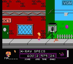 In-game screen of the game Simpsons, The - Bart vs. the Space Mutants on Nintendo NES