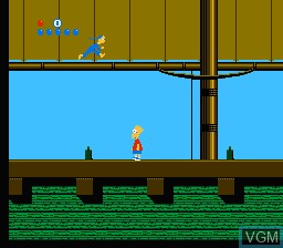 In-game screen of the game Simpsons, The - Bart vs. the World on Nintendo NES