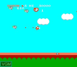In-game screen of the game Sky Kid on Nintendo NES