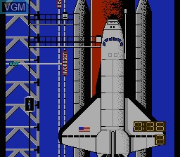 In-game screen of the game Space Shuttle Project on Nintendo NES