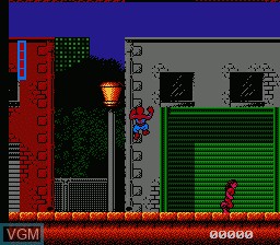 In-game screen of the game Spider-Man - Return of the Sinister Six on Nintendo NES