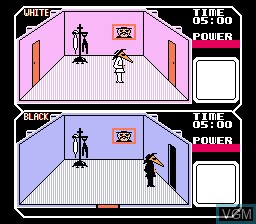 In-game screen of the game Spy vs. Spy on Nintendo NES