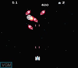 In-game screen of the game Star Soldier on Nintendo NES