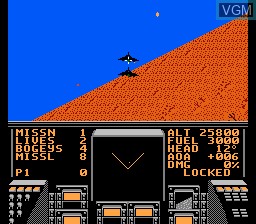 In-game screen of the game Stealth ATF on Nintendo NES