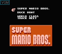 In-game screen of the game Super Mario Bros. + Duck Hunt + World Class Track Meet on Nintendo NES