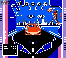 In-game screen of the game Super Pinball on Nintendo NES
