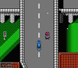 In-game screen of the game Super Spy Hunter on Nintendo NES