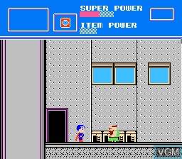 In-game screen of the game Superman on Nintendo NES
