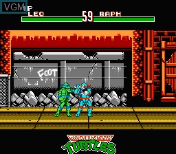 In-game screen of the game Teenage Mutant Ninja Turtles - Tournament Fighters on Nintendo NES