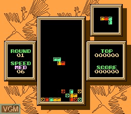 In-game screen of the game Tetris 2 on Nintendo NES