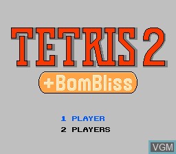 In-game screen of the game Tetris 2 + BomBliss on Nintendo NES